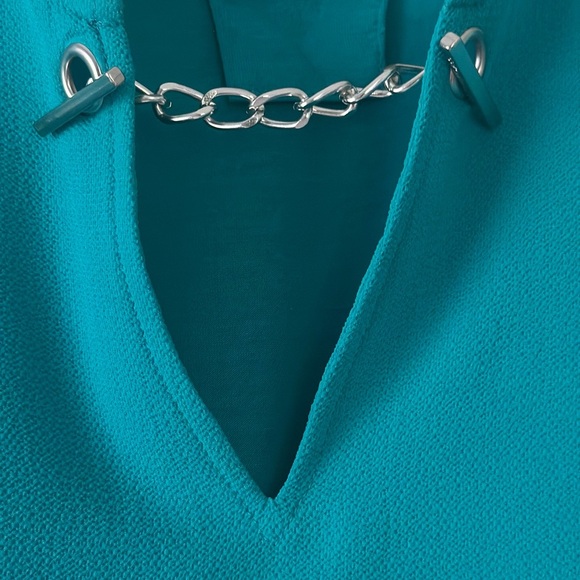 Michael Kors teal short sleeve top size Small petite - Picture 4 of 6